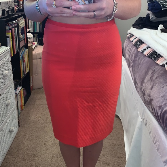 The Limited Red Orange Coral Dress Skirt Sz 0 - Picture 4 of 7